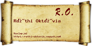 Réthi Oktávia névjegykártya
